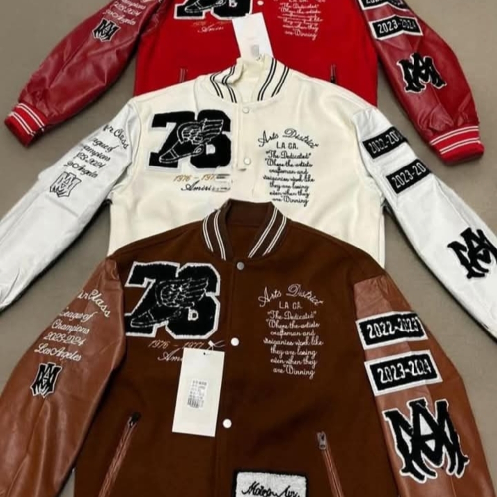 Stylish Varsity Jackets in Red, White, and Brown